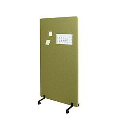 Decoshop26 Cloison acoustique double paroi paravent de bureau séparateur de pièce panneau d'affichage en tissu vert 147x80 cm 04_0006421