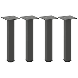 vidaXL Pieds de table basse 4 pcs anthracite 42-44 cm acier