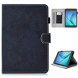 Etui en PU anti-chute avec support et porte-carte pour votre Samsung Galaxy Tab A 8.0 SM-T350/T355C (2015) - bleu foncé