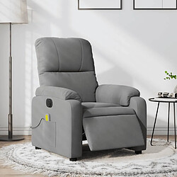 Maison Chic Fauteuil Relax pour salon, Fauteuil inclinable de massage électrique gris foncé -GKD96760