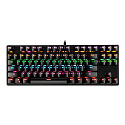 87 Touches Clavier Mécanique Filaire USB RGB Rétroéclairage Clavier De PC De Jeu Noir