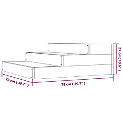 vidaXL Jardinière Gris 78x78x27 cm Bois massif de pin pas cher