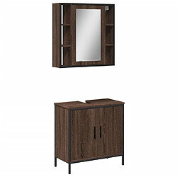 vidaXL Ensemble de meubles de salle de bain 2 pcs Chêne marron