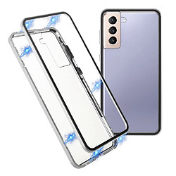 Coque en métal Cadre d'installation de serrure magnétique argent pour votre Samsung Galaxy S21+ 5G