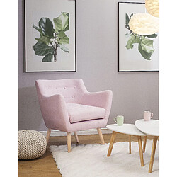 Beliani Fauteuil DRAMMEN Tissu Rose