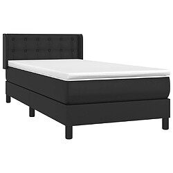 Avis Maison Chic Lit Adulte - Lit simple Lit à sommier tapissier avec matelas moelleux - Meuble de Chambre - Noir 90x200 cm Similicuir -MN21294