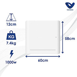 Chauffage électrique chaleur douce Leia - 1000W - blanc - Voltman pas cher