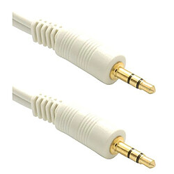 Adaptare aux stéréo 2 x jack 3,5 mm plaqués or ultra design 3 m blanc