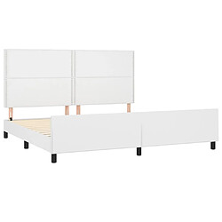 Acheter Maison Chic Lit adulte - Cadre Structure de lit avec tête de lit Contemporain Blanc 200x200 cm Similicuir -MN68781