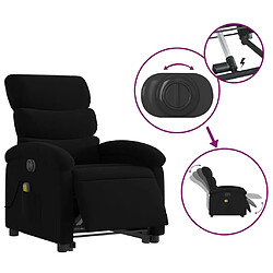 Acheter vidaXL Fauteuil inclinable de massage électrique Noir Tissu