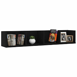 Avis Maison Chic Étagère murale flottante,Etagère de rangement à CD Noir 100x18x18 cm Aggloméré -MN56288