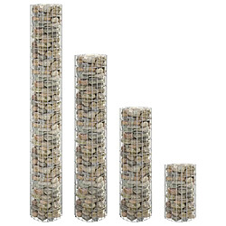 vidaXL Lits surélevés à gabion circulaires 4 pcs Ø30x50/100/150/200 cm