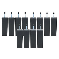 12pcs 15cm Noir En Plastique Lit Armoire Contremarches Table Pieds Carrés Filetage M8