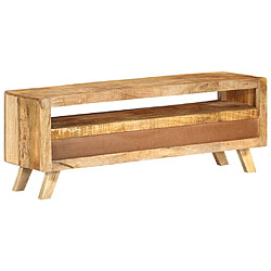 Avis vidaXL Meuble TV 110x30x40 cm Bois massif de manguier