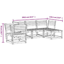 vidaXL Salon de jardin 5 pcs bois de pin imprégné pas cher