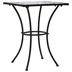 vidaXL Table de bistro mosaïque Bleu et blanc 60 cm Céramique