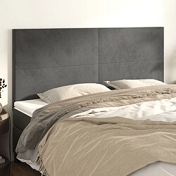 vidaXL Têtes de lit 4 pcs Gris foncé 100x5x78/88 cm Velours