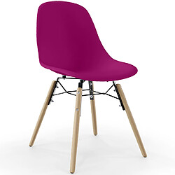 ICONIK INTERIOR Chaise de Salle à Manger - Design Scandinave - Pieds en Bois - Skögur Mauve