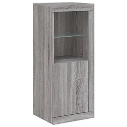 Avis Maison Chic Commode Buffet - Meuble de rangement avec lumières LED sonoma gris 41x37x100 cm -GKD98324