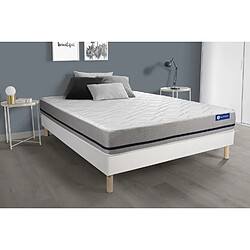 ACTISOM Ensemble matelas 160x200 ACTIFLEX SOFT 3zones de confort + sommier KIT blanc