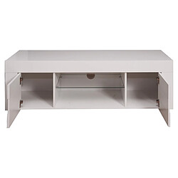 Alter Meuble de salon meuble TV moderne, Buffet bas avec 2 portes, Made in Italy, 181x42xh44 cm, couleur blanc brillant pas cher