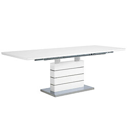 Beliani Table extensible en acier blanc 180/220 x 90 cm HAMLER