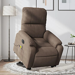 Maison Chic Fauteuil Relax pour salon, Fauteuil inclinable de massage électrique marron -GKD72987