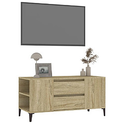 Avis vidaXL Meuble TV Chêne sonoma 102x44,5x50 cm Bois d'ingénierie