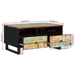 vidaXL Table basse 80x54x40 cm Bois de récupération et d'ingénierie pas cher