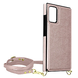 Avizar Coque Cordon Samsung Galaxy S20 Plus Multifonction Avec Lanière - Rose Gold