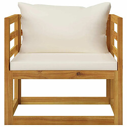 Maison Chic Chaise de jardin avec coussin - Fauteuil d'extérieurs crème Bois d'acacia massif -MN23970