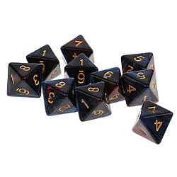 Acheter 10pcs 8 sided dés d8 dés poliédrique pour les jeux de table des donjons et des dragons Red Blue