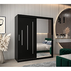 Abiks Meble Armoire YORK 2 À Portes Coulissantes 200/180/62 2 Portes (Noir/Noir)