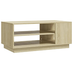 vidaXL Table basse chêne sonoma 102x55x43 cm bois d'ingénierie