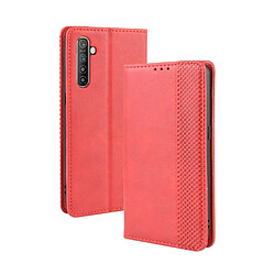 Wewoo Housse Coque Pour Oppo Realme XT / X2 / K5 Boucle magnétique Etui à rabat texture rétro Crazy Horse horizontale avec support & fentes cartes et cadre photo Rouge