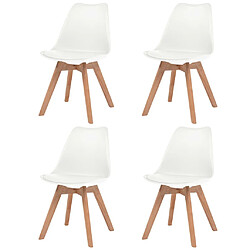 Maison Chic Lot de 4 Chaises à manger,Chaise pour cuisine Blanc Plastique -MN97325