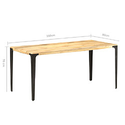 Acheter vidaXL Table de salle à manger 160x80x76 cm Bois de manguier solide