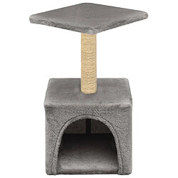 Helloshop26 Arbre à chat griffoir grattoir niche jouet animaux peluché en sisal 55 cm gris 3702078