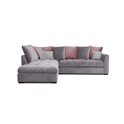 Avis Courtois Laville Canapé d'angle gauche, 5 places, BARDI, Tissu Gris mauve