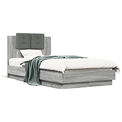 Vidaxl Cadre de lit tête de lit sonoma gris 90x190 cm bois ingénierie