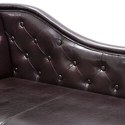 vidaXL Chaise longue Marron foncé Similicuir pas cher