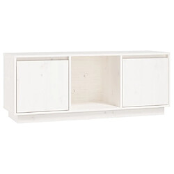 vidaXL Meuble TV Blanc 110,5x35x44 cm Bois de pin massif