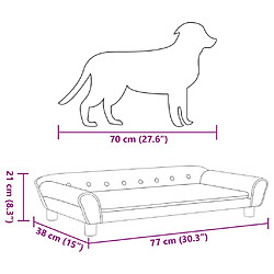 vidaXL Lit pour chien marron 100x50x21 cm velours pas cher