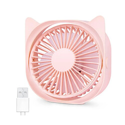 Ventilateur CHRONUS, Petit Ventilateur de Bureau USB, Ventilateur de Bureau Silencieux Portable à 3 Vitesses, ventilateur personnel Rotatif à 360 degrés de 4 pouces (Rose)