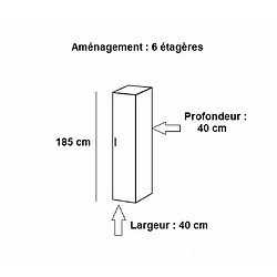 Inside 75 Colonne de rangement LUND 1 porte blanc mat largeur 40 x 40 cm profondeur