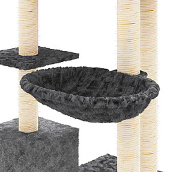 Acheter Helloshop26 Arbre à chat meuble tour grimper jouet grattage grattoir escalade plateforme avec griffoirs en sisal foncé 142 cm gris 02_0022661