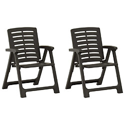 Maison Chic Lot de 2 Chaises de jardin,Fauteuil d'extérieur Plastique Anthracite -MN40935