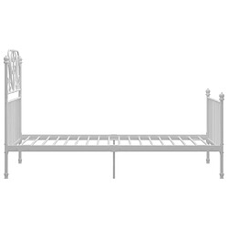 Avis vidaXL Cadre de lit sans matelas blanc métal 100x200 cm