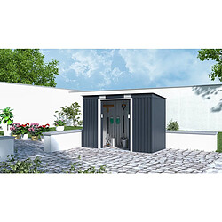 Habitat Et Jardin Abri de jardin métal monopente Austin - 3,14 m2 - Gris