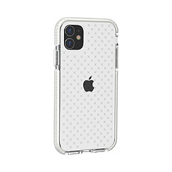 Wewoo Coque Souple Pour iPhone 11 Grille Motif Antichoc Transparent TPU Housse de protection Blanc